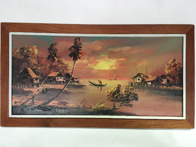 ARTWORK, Tropical Landscape (Large) - Island Village At Sunset